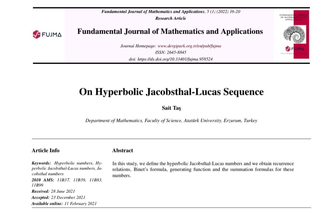 journalfujma's tweet photo. 📚🔬 Call for Reading! 

  On Hyperbolic Jacobsthal-Lucas Sequence 🧪📊 

Check out the research @https://dergipark.org.tr/en/pub/fujma/issue/68322/958524
@fusta1707 https://t.co/zbTyWrykxw