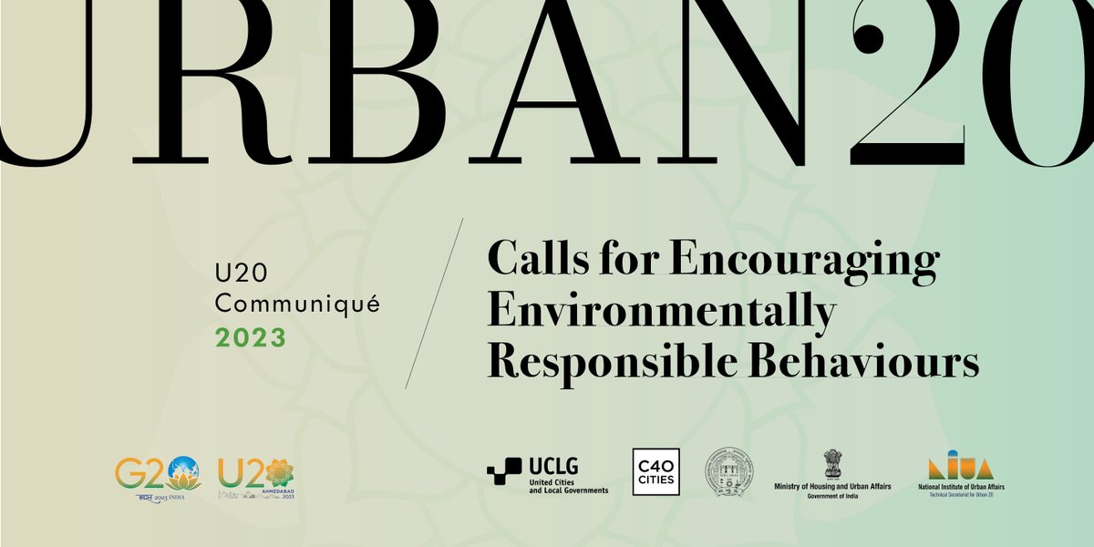 1️⃣ The 1st priority of the #Urban20 2023 Communiqué encourages Environmentally Responsible Behaviours by: supporting city & national policies in order to halve greenhouse gas emissions by 2030, funding just transition initiatives that leave no one behind. #Listen2Cities #U20✨