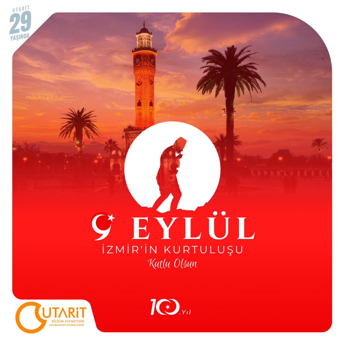 Tarihin tanıklık ettiği en önemli olaylardan biri olan ve bugün 101.yılı kutlanacak güzel İzmir'in düşman işgalinden kurtuluşunu Utarit Bilişim olarak can-ı gönülden kutluyoruz.

#utarit #9Eylül
