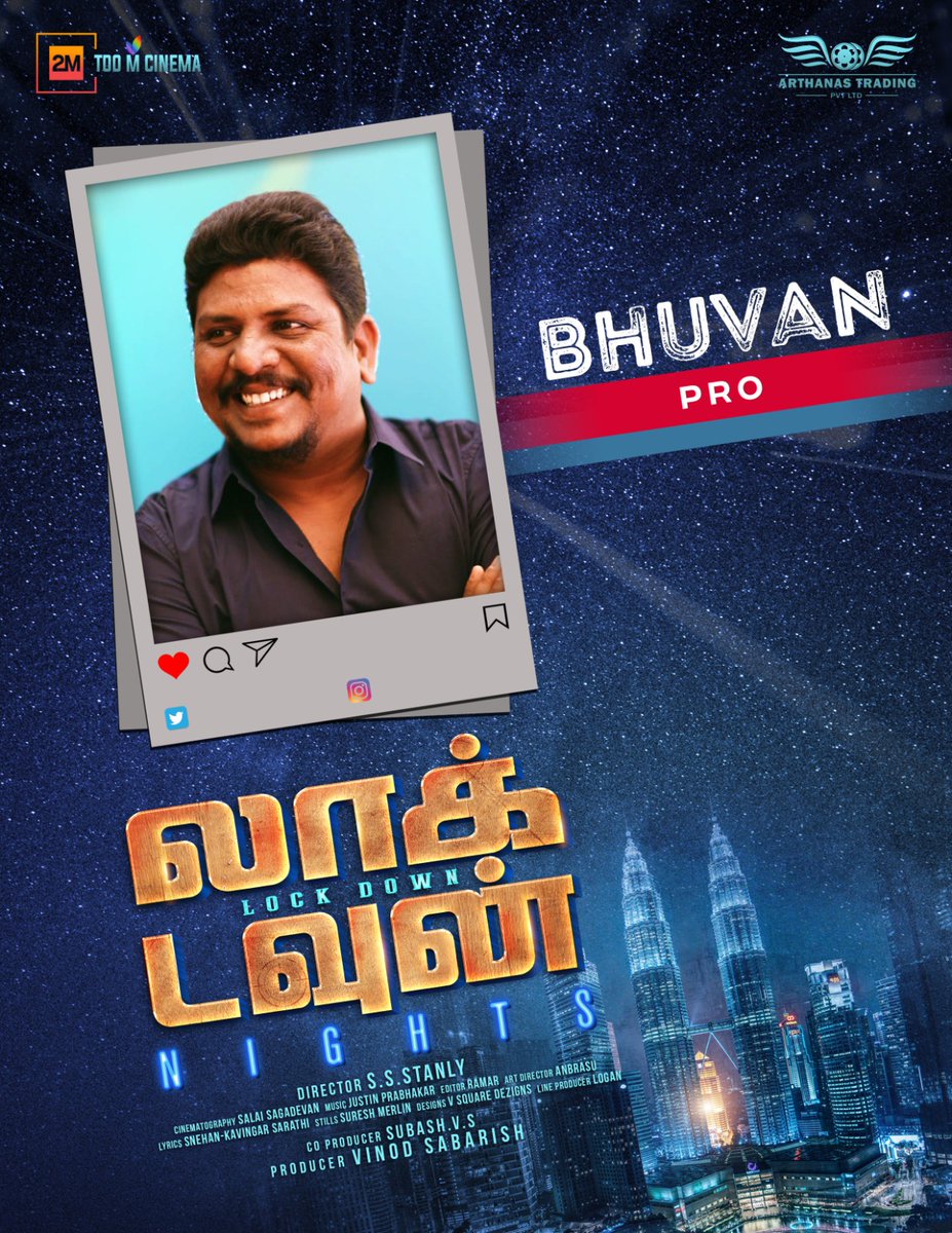 2mcinemas's tweet photo. Every product needs a Publicity ! @Probhuvan on boards as Public relations officer for
#LockdownNights
@act_vetri #GangaiAmaren #HamsniPerumal #KomalaaNaaidu
@DirSsstanly @justin_tunes @2mcinemas #ArthanasTrading #SubhashViyyath @ProBhuvan @VanquishMedia__ https://t.co/kUUisjPOQE