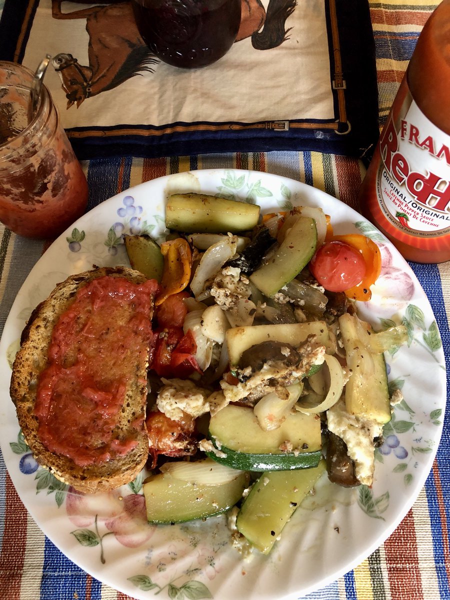 Lots of fresh from the garden colour in breakfast this morning