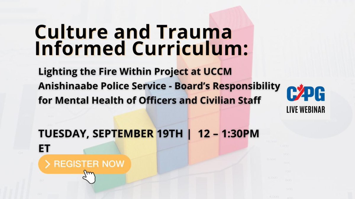 CAPG_ACGP's tweet photo. Join us for our September webinar!

Culture and Trauma Informed Curriculum:

Lighting the Fire Within Project at UCCM Anishinaabe Police Service – Board’s Responsibility for Mental Health of Officers and Civilian Staff

Learn more at:

https://t.co/ItWeFuRYXi 

#CAPG #Webinar https://t.co/nxjr4W0tmH