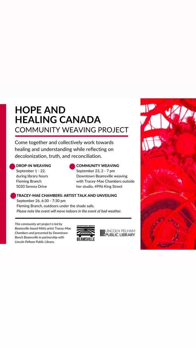 Our community weaving project is now on display and ready for you to weave your thread for truth and reconciliation. Let's come together to weave a tapestry of unity and understanding. Visit <a href="/LPPLibraryON/">Lincoln Pelham Public Library</a> and be a part of this meaningful initiative today! #TruthAndReconciliation