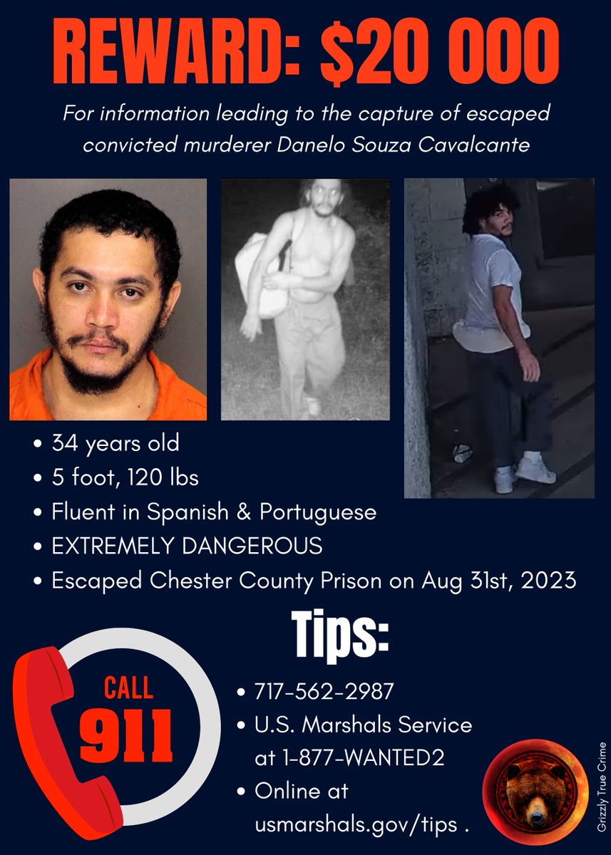 truecrimegisela's tweet photo. I created a flyer reflecting the combined reward and all vital info to share. ⬇️ #DaneloSouzaCavalcante https://t.co/Qq3hNmOwMg