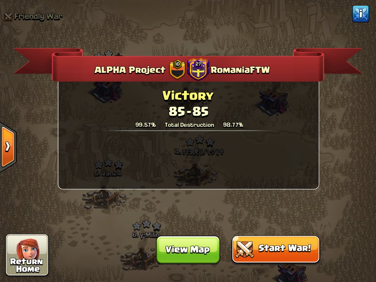 ALPHA Project (@alphaprojectc) on Twitter photo WCL Flight
Week 9
Closing the regular season off in <a href="/wcl_warriors/">WARRIORS CHAMPIONS LEAGUE</a> against <a href="/RomaniaFTW_CoC/">RomaniaFTW</a> with a terrible performance narrowly clutching the W. Anyways, finishing off with an overall record of 7-0-1 isn’t too bad . Time to get serious for playoffs😎.
#ALPHAModeON
#GameOn WCL Flight
Week 9
Closing the regular season off in <a href="/wcl_warriors/">WARRIORS CHAMPIONS LEAGUE</a> against <a href="/RomaniaFTW_CoC/">RomaniaFTW</a> with a terrible performance narrowly clutching the W. Anyways, finishing off with an overall record of 7-0-1 isn’t too bad . Time to get serious for playoffs😎.
#ALPHAModeON
#GameOn