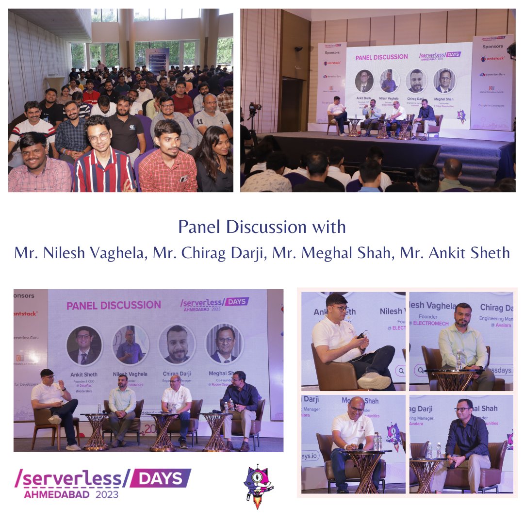 Serverless Ahmedabad (@serverlessamd) on Twitter photo ๐ค "Lights, camera, discussion! Our experts Mr. Nilesh Vaghela (<a href="/nileshvaghela/">Nilesh j. Vaghela</a>), Mr. Chirag Darji (<a href="/chiragdarji/">Chirag Darji</a>), Mr. Meghal Shah & Mr. Ankit Sheth (<a href="/ShethAnkkit/">Ankit Sheth</a>) shared insights, sparked debates, and ignited innovation.๐ฅ #ServerlessDays #PanelDiscussion" ๐ฌ๐ ๐ค "Lights, camera, discussion! Our experts Mr. Nilesh Vaghela (<a href="/nileshvaghela/">Nilesh j. Vaghela</a>), Mr. Chirag Darji (<a href="/chiragdarji/">Chirag Darji</a>), Mr. Meghal Shah & Mr. Ankit Sheth (<a href="/ShethAnkkit/">Ankit Sheth</a>) shared insights, sparked debates, and ignited innovation.๐ฅ #ServerlessDays #PanelDiscussion" ๐ฌ๐