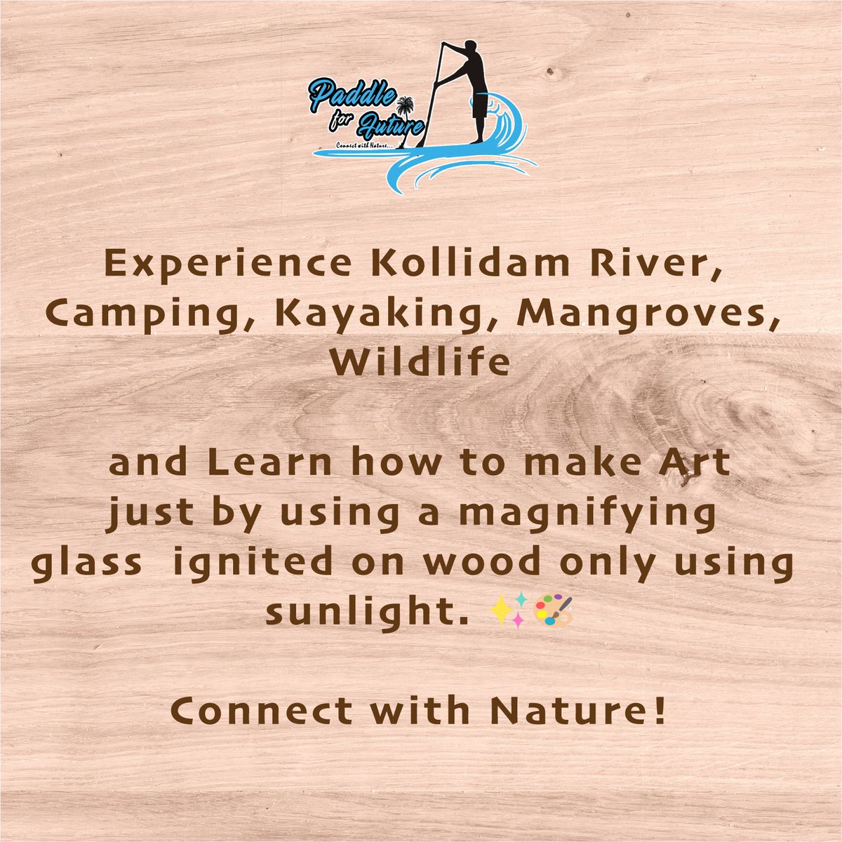 VSunlightArtist's tweet photo. Sunlight wood burning Art Workshop!

MangroveBay EcoCamp, Chidambaram collabs with Vignesh, Asia's first sunlight artist.

My  journey has been featured in BBC, History TV18 and many more News channels in South India. To know more about him please click on the link below: https://t.co/VxwKytYIeb