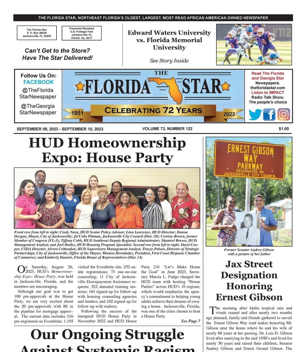 September 9, 2023 issue of The Florida/ Georgia Star Newspaper.
Subscribe to The Florida/ Georgia Star Newspaper today.
thefloridastar.com/subscribe/
#blackmedia #news #thefloridastar #thegeorgiastar