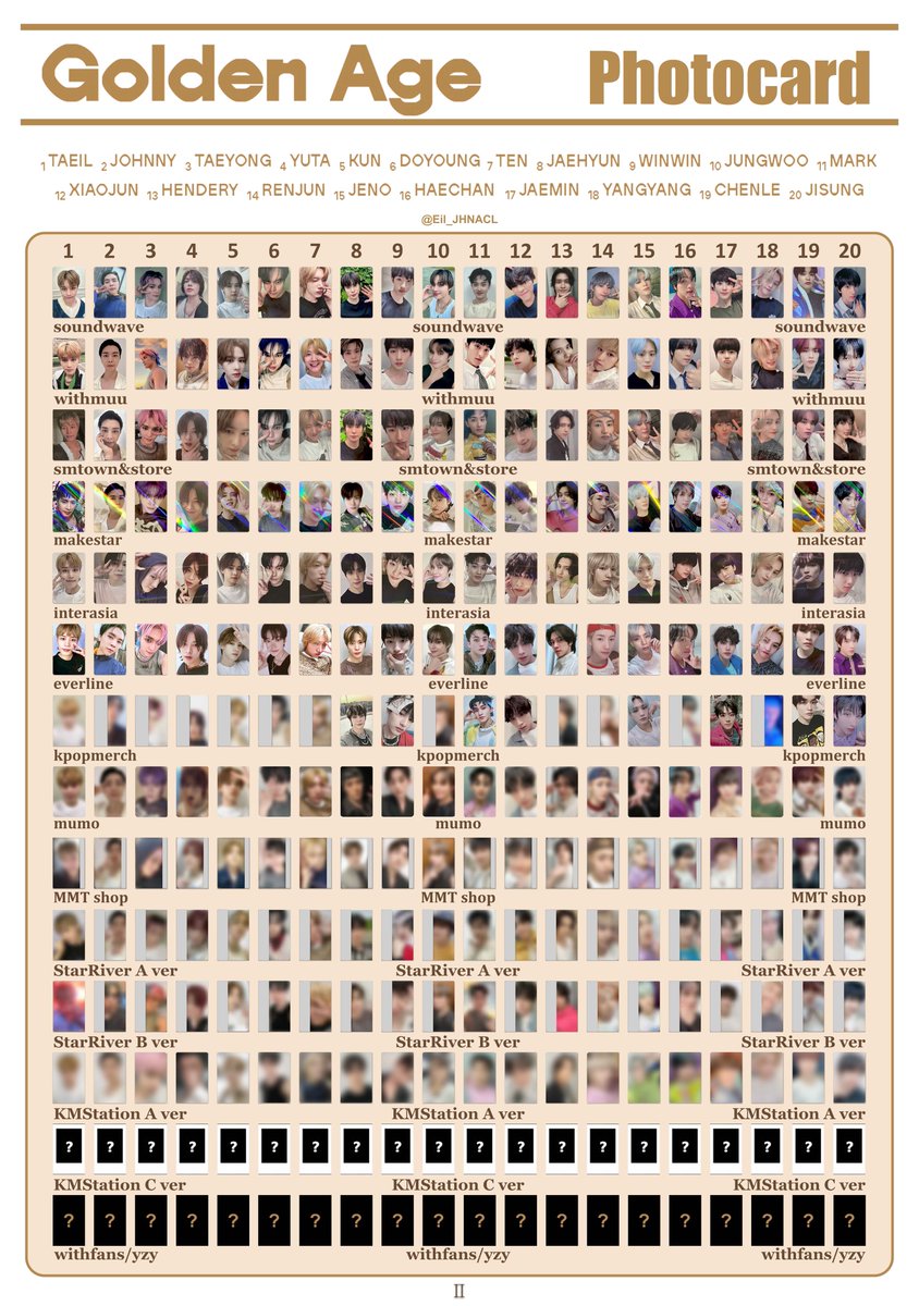 NCT The 4th Album【Golden Age】 PHOTOCARD TEMPLATE 엔시티 골든