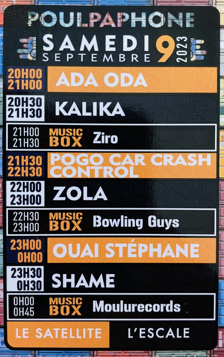 Voici la line up de cette deuxième soirée qui s'annonce exceptionnelle et tout aussi ensoleillée ! 
* Points d' eau 💦 gratuits sur le site et eau minérale en vente aux 2 bars du village. 
👉 Ouverture des portes à 19h ! 

#musique #poulpa2023 #lovepoulpaphone #festival #ambiance