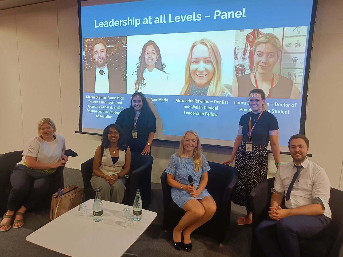 ESLIHConference's tweet photo. Our inspiring panel speakers! Great to hear from our multiprofessional panel sharing reflections on their individual leadership journeys so far #ESLIH #studentleadership #ESLIH2023 https://t.co/Hkysrt2unr
