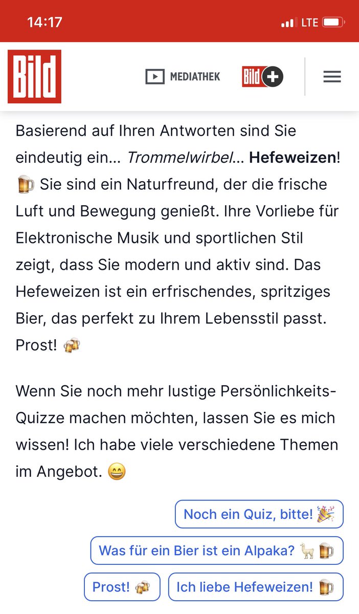 OlischlV's tweet photo. Habe gerade den @BILD #bot #Bier #Test gemacht und es stimmt: #Hefeweizen oder in Bayern #Weiẞbier https://t.co/wQXqn7bPaG