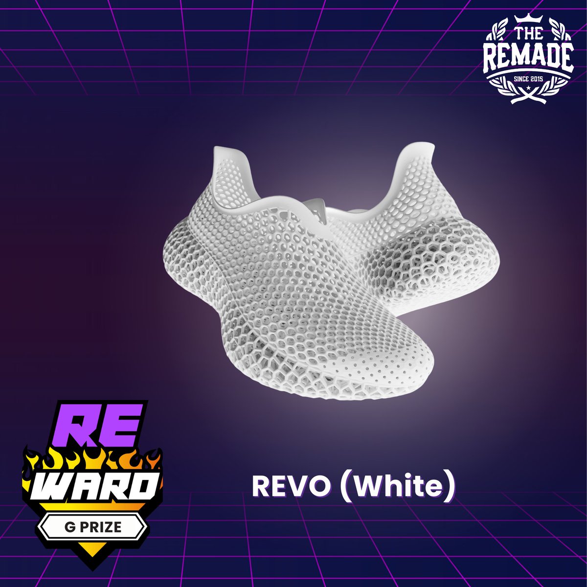 TheRemade_'s tweet photo. ⚡️G Prize: The Remade REVO (White) ⚡️
Apart from the exclusive "#Echiban" black edition, the classic REVO (White) is a must-have.
When REVO (White) debuted, it generated a lot of social media buzz.
If you don't have the REVO, prepare your #RNFT for the event.
#3Dprinting https://t.co/Mah80UUjEn