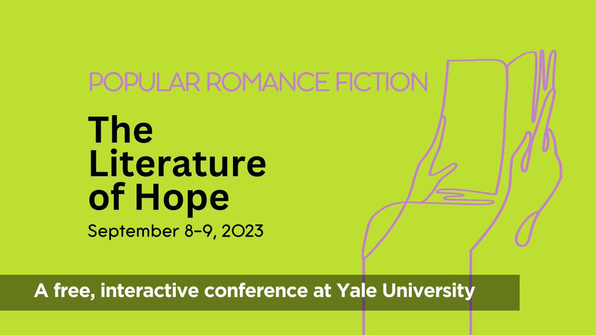 Very honored to be part of this graduate student-organized conference at Yale this weekend: POPULAR ROMANCE FICTION: THE LITERATURE OF HOPE. All panels and events are public-facing and open to communities of fans and readers, not just scholars.  romancefictionconference.yale.edu/program-septem…