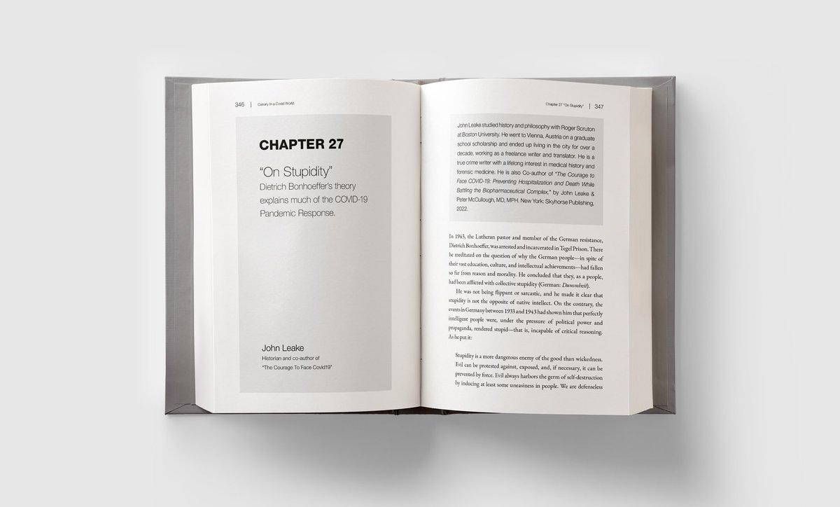 canary_covid's tweet image. CHAPTER 27 John Leake -
"On Stupidity" Dietrich Bonhoeffer's theory explains much of the COVID-19 #Pandemic Response.
#censorship #propaganda
Available on Amazon:
a.co/d/7zva0mB
“The events in Germany between 1933 and 1943 had shown him that perfectly intelligent…