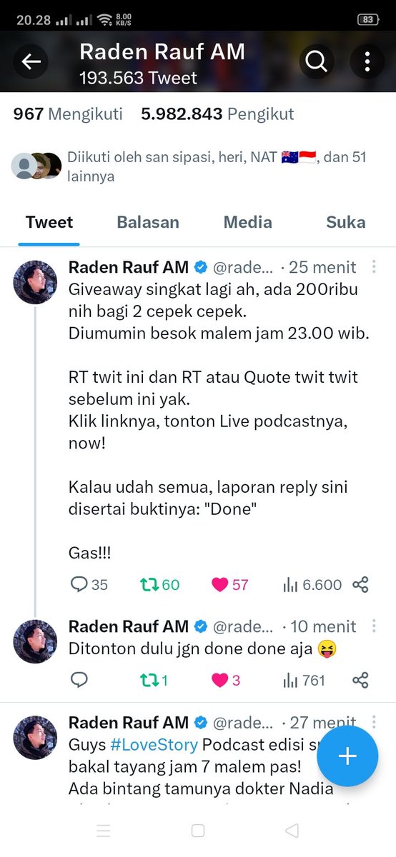 RusmaWati022's tweet photo. @radenrauf Done bang https://t.co/QbdrfpLSPu