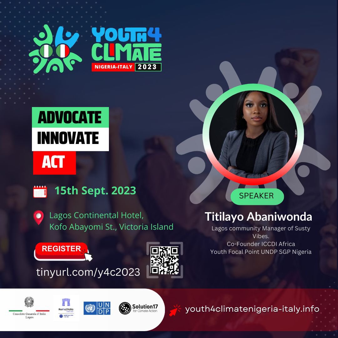 Foluke Michael (@folukemichael) on Twitter photo <a href="/WBG_Climate/">World Bank Climate</a> <a href="/ClimateWed/">ICCDI AFRICA</a> <a href="/JustActProject/">Just Act</a> <a href="/Solution17Green/">Solution17 Green</a> <a href="/UNDP_RomeCentre/">UNDP_RomeCentre</a> <a href="/UNDP/">UN Development</a> <a href="/MASE_IT/">Ministero Ambiente e Sicurezza Energetica</a> <a href="/ItalyMFA_int/">Italy MFA</a> <a href="/FAO/">Food and Agriculture Organization</a> <a href="/BankoleToba/">Bankole Oloruntoba</a> <a href="/WorldBank/">World Bank</a> <a href="/UNDPNigeria/">UNDP Nigeria</a> <a href="/AtokiMories/">Mories Atoki</a> <a href="/abchealthafrica/">ABCHealth</a> <a href="/Expo2030Roma/">Expo 2030 Roma</a> <a href="/Antonio_Tajani/">Antonio Tajani</a> <a href="/wto/">WTO</a> <a href="/UNDPClimate/">UNDP Climate</a> <a href="/EUClimateAction/">EU Climate Action</a> <a href="/humanitarian_bs/">Baliqees Salaudeen-Ibrahim</a> <a href="/UNFCCC/">UN Climate Change</a> <a href="/UgoBoni1/">Ugo Boni</a> <a href="/RonKayanja/">Ronald D. Kayanja</a> <a href="/FAOclimate/">FAO Climate Change & Biodiversity</a> <a href="/OlumideIDOWU/">Mr. Climate</a> <a href="/Steve_Oluwatobi/">Dr. Stephen Oluwatobi</a> <a href="/CUHEBRON/">Covenant University</a> <a href="/UbaniIrene/">Lady Irene David-Arinze</a> @IYCM <a href="/KPMG_NG/">KPMG Nigeria</a> <a href="/thepremiumtrust/">PremiumTrust Bank</a> 6 days to go ๐
Meet our Speaker <a href="/chef_wonda/">Titilayo_Abaniwonda</a>
She is a seasoned Project Mgmt professional with over 4 yrs of experience handling projects & programs in the International Dev. Industry
Sheโll join others on 15 Sept at the #Youth4Climate ๐ณ๐ฌ๐ฎ๐น
Register ๐ tinyurl.com/y4c2023 <a href="/WBG_Climate/">World Bank Climate</a> <a href="/ClimateWed/">ICCDI AFRICA</a> <a href="/JustActProject/">Just Act</a> <a href="/Solution17Green/">Solution17 Green</a> <a href="/UNDP_RomeCentre/">UNDP_RomeCentre</a> <a href="/UNDP/">UN Development</a> <a href="/MASE_IT/">Ministero Ambiente e Sicurezza Energetica</a> <a href="/ItalyMFA_int/">Italy MFA</a> <a href="/FAO/">Food and Agriculture Organization</a> <a href="/BankoleToba/">Bankole Oloruntoba</a> <a href="/WorldBank/">World Bank</a> <a href="/UNDPNigeria/">UNDP Nigeria</a> <a href="/AtokiMories/">Mories Atoki</a> <a href="/abchealthafrica/">ABCHealth</a> <a href="/Expo2030Roma/">Expo 2030 Roma</a> <a href="/Antonio_Tajani/">Antonio Tajani</a> <a href="/wto/">WTO</a> <a href="/UNDPClimate/">UNDP Climate</a> <a href="/EUClimateAction/">EU Climate Action</a> <a href="/humanitarian_bs/">Baliqees Salaudeen-Ibrahim</a> <a href="/UNFCCC/">UN Climate Change</a> <a href="/UgoBoni1/">Ugo Boni</a> <a href="/RonKayanja/">Ronald D. Kayanja</a> <a href="/FAOclimate/">FAO Climate Change & Biodiversity</a> <a href="/OlumideIDOWU/">Mr. Climate</a> <a href="/Steve_Oluwatobi/">Dr. Stephen Oluwatobi</a> <a href="/CUHEBRON/">Covenant University</a> <a href="/UbaniIrene/">Lady Irene David-Arinze</a> @IYCM <a href="/KPMG_NG/">KPMG Nigeria</a> <a href="/thepremiumtrust/">PremiumTrust Bank</a> 6 days to go ๐
Meet our Speaker <a href="/chef_wonda/">Titilayo_Abaniwonda</a>
She is a seasoned Project Mgmt professional with over 4 yrs of experience handling projects & programs in the International Dev. Industry
Sheโll join others on 15 Sept at the #Youth4Climate ๐ณ๐ฌ๐ฎ๐น
Register ๐ tinyurl.com/y4c2023