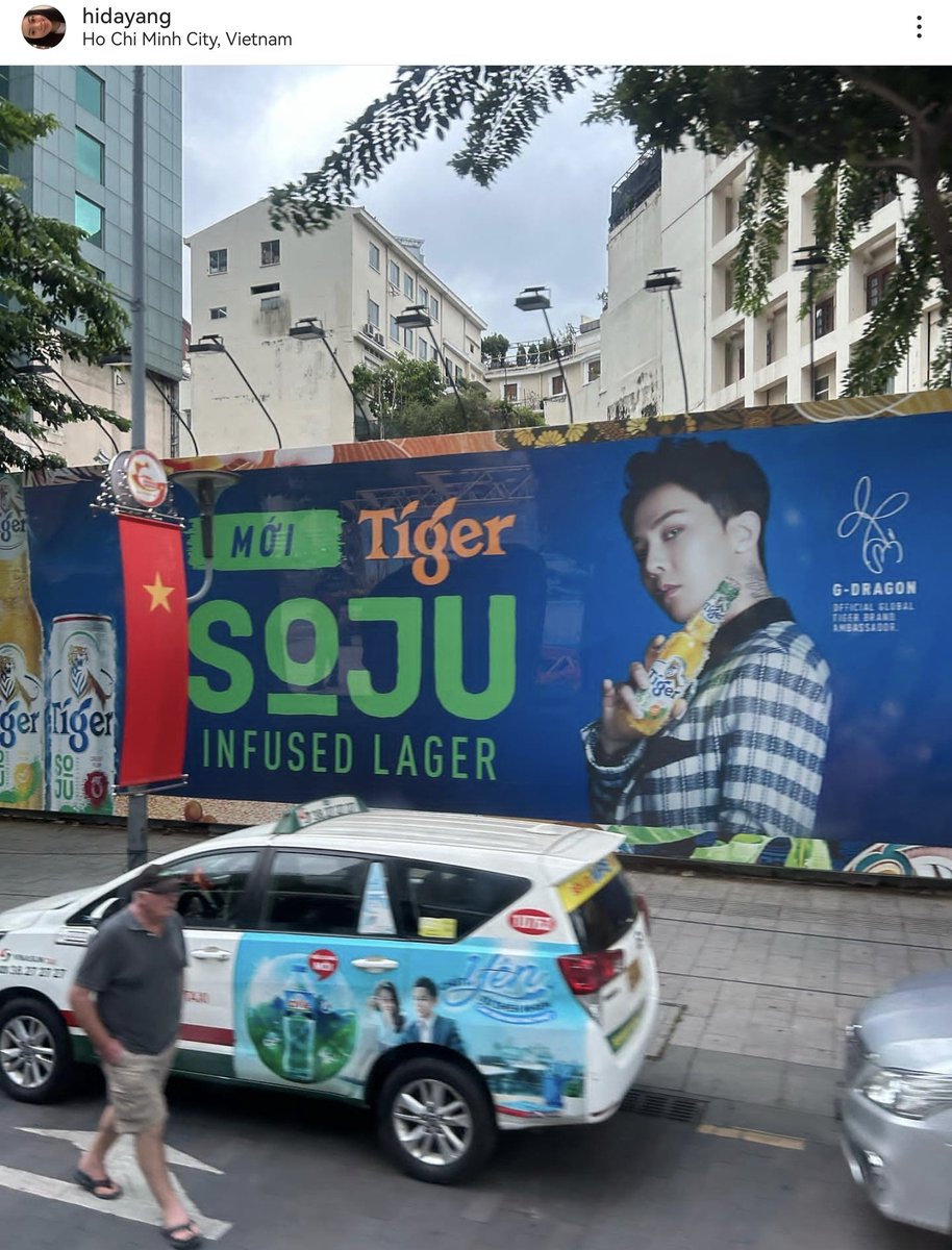 Giant poster of #GDRAGON x Tiger Beer #TigerSoju 😉