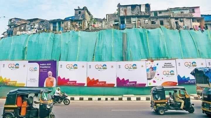 मोदी जी, ने गरीबी मिटाई नहीं, छुपाई है, पहले गुजरात में अब दिल्ली में। #G20India2023