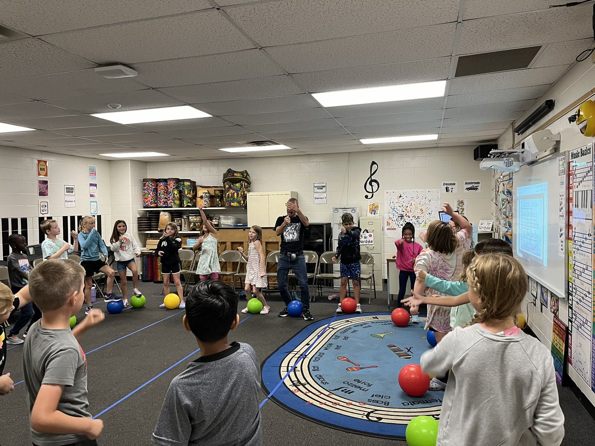 Did your music class use kickballs? Mine never did! But it’s happening at <a href="/wolvestweet/">Woodland Elementary</a>
