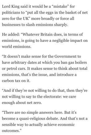 James_BG's tweet photo. Am yet to read an intervention from any of the Very Serious People arguing against net zero that couldn’t be replaced with the line: ‘I don’t think climate change is going to have much of an impact on anything, actually.’ Mervyn King is a case in point. https://t.co/Wtadtd2STa https://t.co/ZA1UdSl1Ib