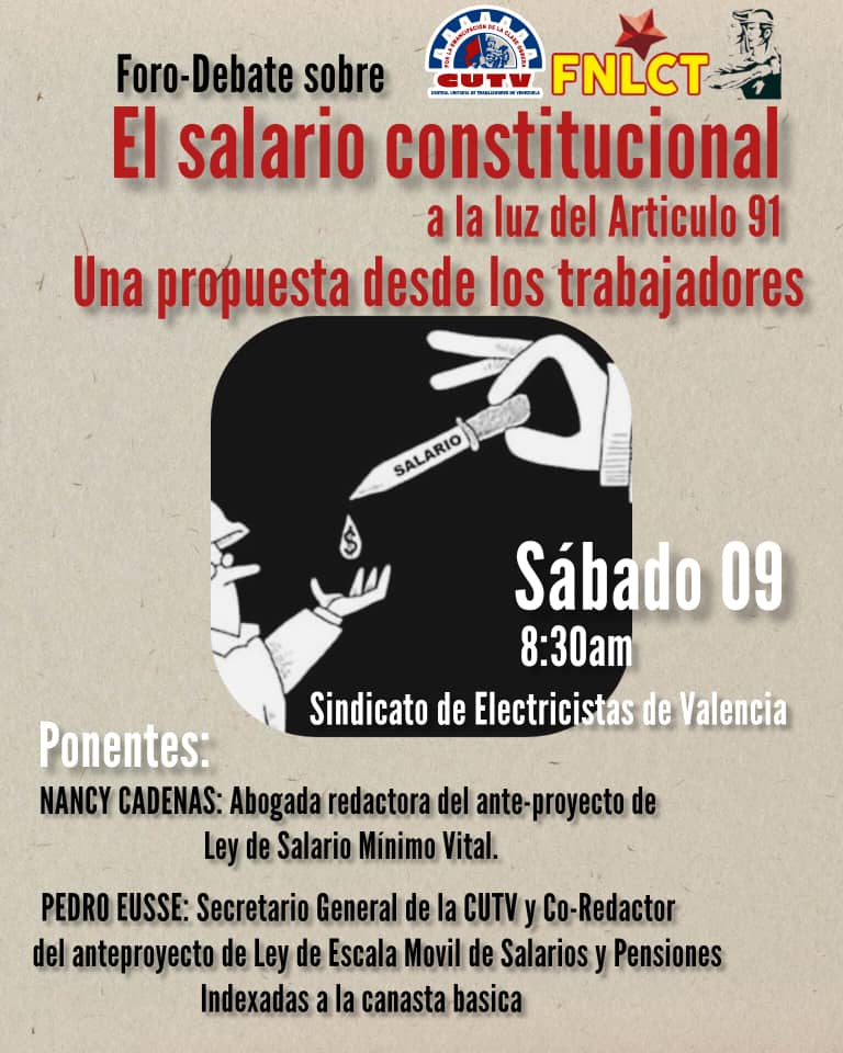 degomezlopez's tweet photo. #Valemcia09 En pleno desarrollo del #ForoDebate sobre el Salario Constitucional que proponen las y los trabajadores en el sindicato de electricista.
@FNLCT
@CUTV_Venezuela https://t.co/QZzJcuGNeD