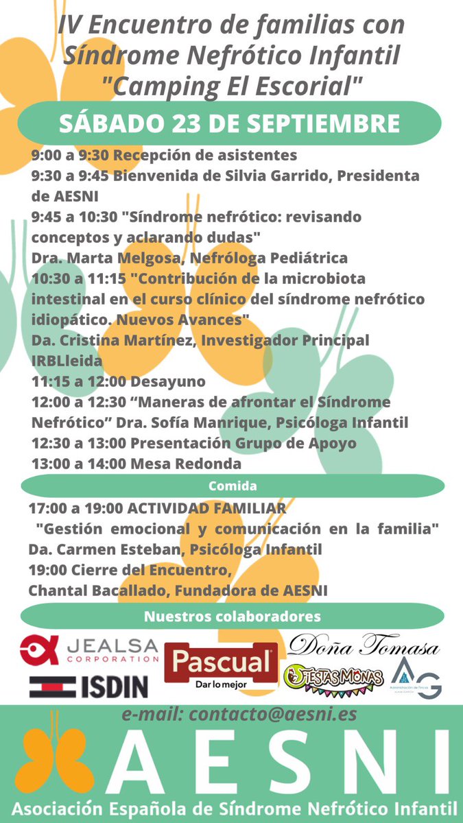 📌Save the date 
#sindromenefrotico 
#síndroenefróticoinfantil