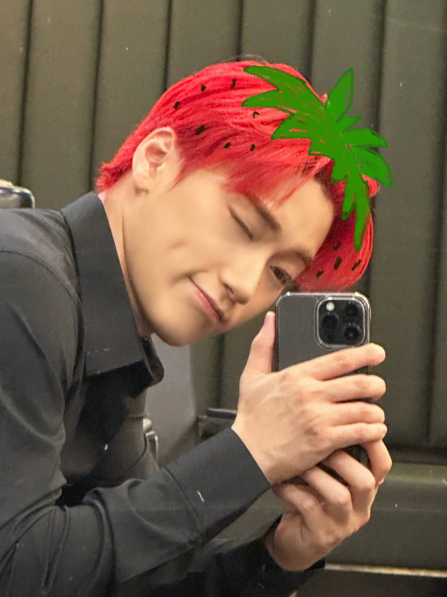 i drew strawberries on him