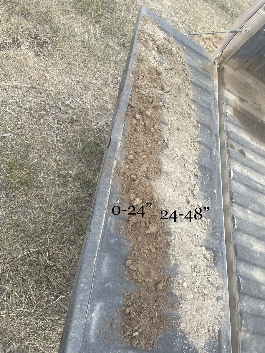 midgehunter's tweet photo. Doing some 4’ soil cores to see how much OM is left in some fields. This is pasture land. Other fields I’ve looked at have almost zero OM left due to past tillage practices. https://t.co/ZcSx4hxFRD