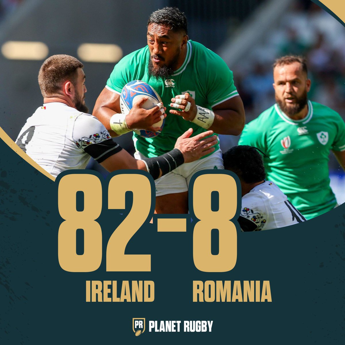 PlanetRugby's tweet image. ☘️🇷🇴 IRELAND START WITH DOMINANT WIN! #IREvROM #RWC2023