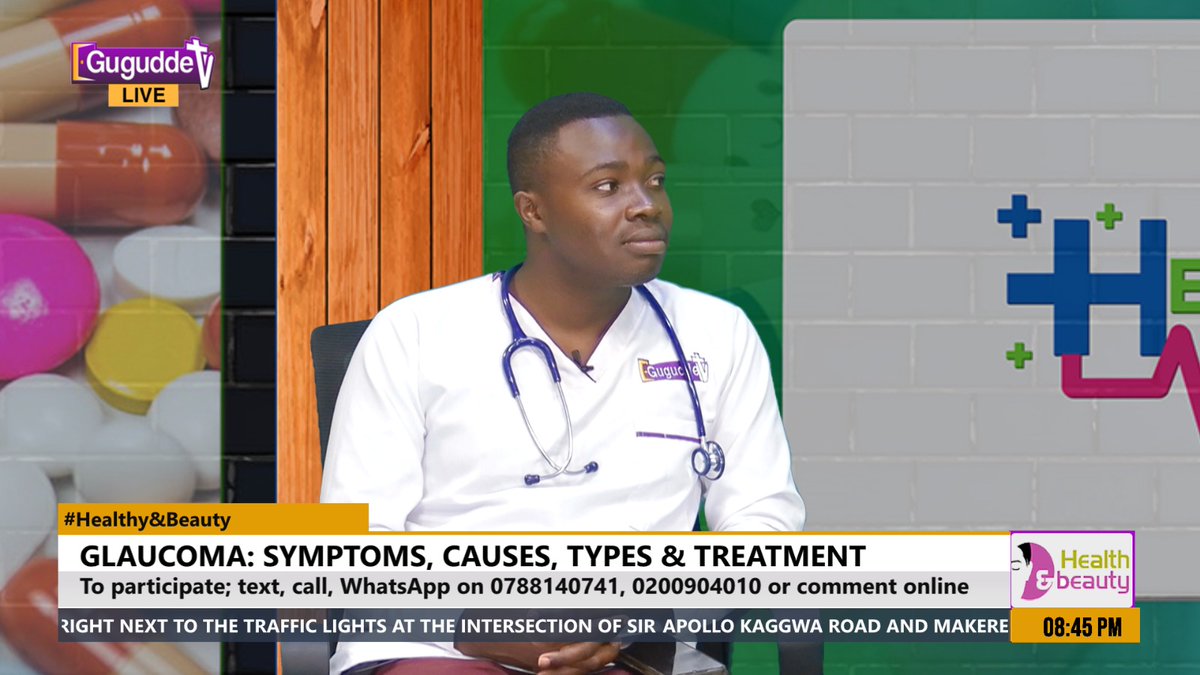 NutritionistKD's tweet photo. Last Wednesday, 8-9pm @guguddetvuganda, we discussed about #Glaucoma have a look n what Dr Carol Nalukenge Buyinza Opthalmologyist #EyeDr
Affects over 78 million people worldwide, and it is estimated that almost half of those are unaware of their condition.
In Uganda, at least 3 in 10 Elderly suffer the disease, but come for diagnosis when it's late and has covered all eyes.
Glaucoma is a group of eye diseases that can cause vision loss and blindness by damaging a nerve in the back of your eye called the optic nerve. The symptoms can start so slowly that you may not notice them. The only way to find out if you have glaucoma is to get a comprehensive dilated eye exam.
Signs and Symptoms
The symptoms of glaucoma depend on the type and stage of your condition.
Open Angle Glaucoma
No symptoms in early stages
Gradually, patchy blind spots in your side vision. Side vision is also known as peripheral vision
In later stages, difficulty seeing things in your central vision
Acute closure Glaucoma
Severe headache
Severe eye pain
Nausea or vomiting
Blurred vision
Halos or colored rings around lights
Eye redness
Non tension Glaucoma
No symptoms in early stages
Gradually, blurred vision
In later stages, loss of side vision
Glaucoma in children
A dull or cloudy eye (infants)
Increased blinking (infants)
Tears without crying (infants)
Blurred vision
Nearsightedness that gets worse
Headache
Pigmentary Glaucoma
Halos around lights
Blurred vision with exercise
Gradual loss of side vision.
Causes
😟Glaucoma develops when the optic nerve becomes damaged. As this nerve gradually deteriorates, blind spots develop in your vision. This nerve damage is usually related to increased pressure in the eye.
😟Elevated eye pressure happens as the result of a buildup of fluid that flows throughout the inside of the eye. This fluid is also known as the aqueous humour.
Risk factors
👍High internal eye pressure, also known as intraocular pressure
👋Age over 55
☺️Black, Asian or Hispanic heritage
🤔Family history of glaucoma
🤔Certain medical conditions, such as diabetes, migraines, high blood pressure, and sickle cell anaemia
Corneas that are thin in the centre
👏Extreme nearsightedness or farsightedness
👏Eye injury or certain types of eye surgery
👏Taking corticosteroid medicines, especially eye drops, for a long time.