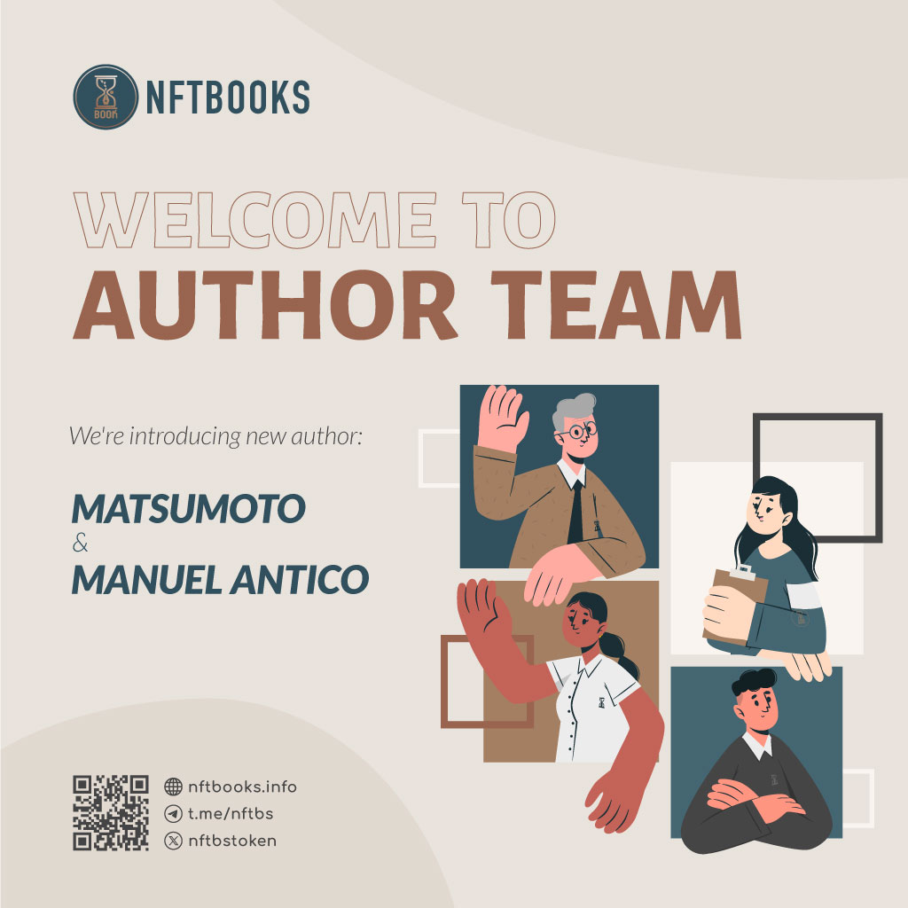 As the week draws to a close, we're thrilled to introduce two new authors to the #NFTBOOKS family. Their presence is a testament to the growing recognition of our platform. Let start this journey together.

Author Matsumoto : 
👉apps.nftbooks.info/authors/3a6fe8…

Author Manuel Antico :