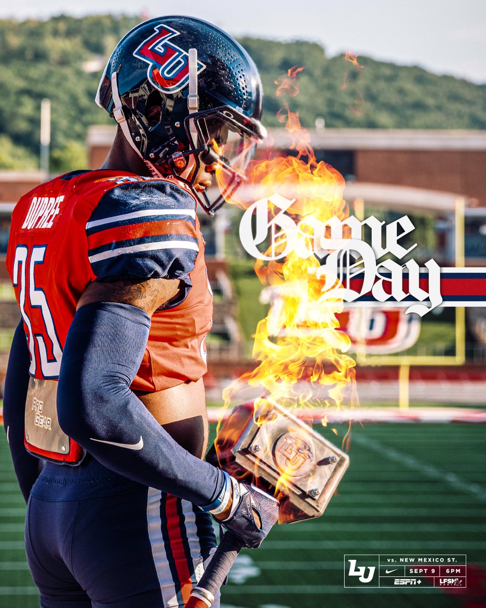 LibertyFootball's tweet photo. Saddle up, let's ride 🤠

🆚 @NMStateFootball 
🏟️ Williams Stadium
⏰ 6:00 PM ET
📺 @ESPNPlus 
📻 @LFSNRadio https://t.co/I4laGXyNnq