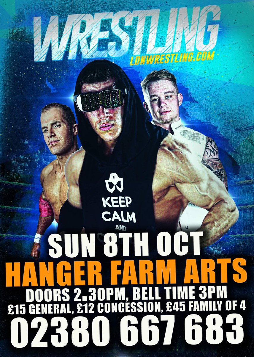 This will be my LAST SHOW for @LDNwrestling! They are a fantastic promotion that have always supported me so I plan on going out with a bang and having a truck load of fun! @HangerFarmArts in Southampton, Sunday 8th of October, doors at 2:30pm! I’ll see you all there! #Wrestling