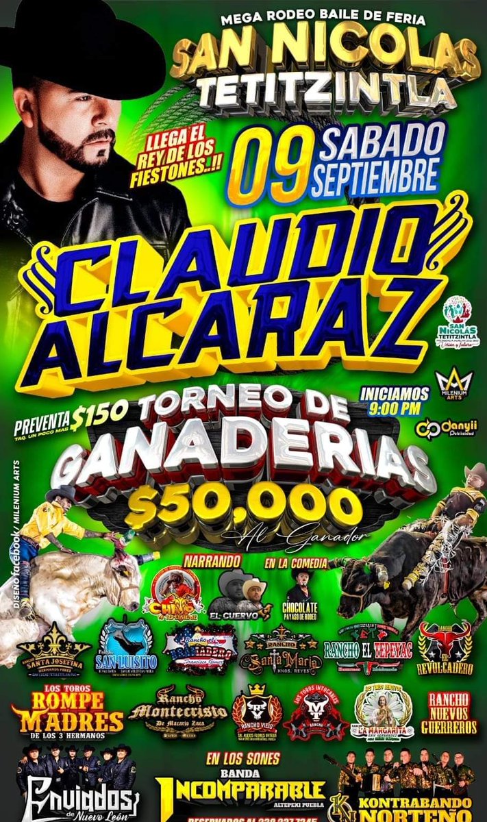 IndomablesDCA's tweet photo. Hoy Sábado 9 de Septiembre habrá FIESTON 🥳🎉💃🕺 en San Nicolás Tetitzintla, Tehuacán, Puebla.

con #ClaudioAlcaraz y su #BandaLaMundial
#ElSeñorDeLosFiestones
#TeamIndomablesDeClaudioAlcaraz
#SeguirlosEsTuDecisión https://t.co/cgRb45Qdw1