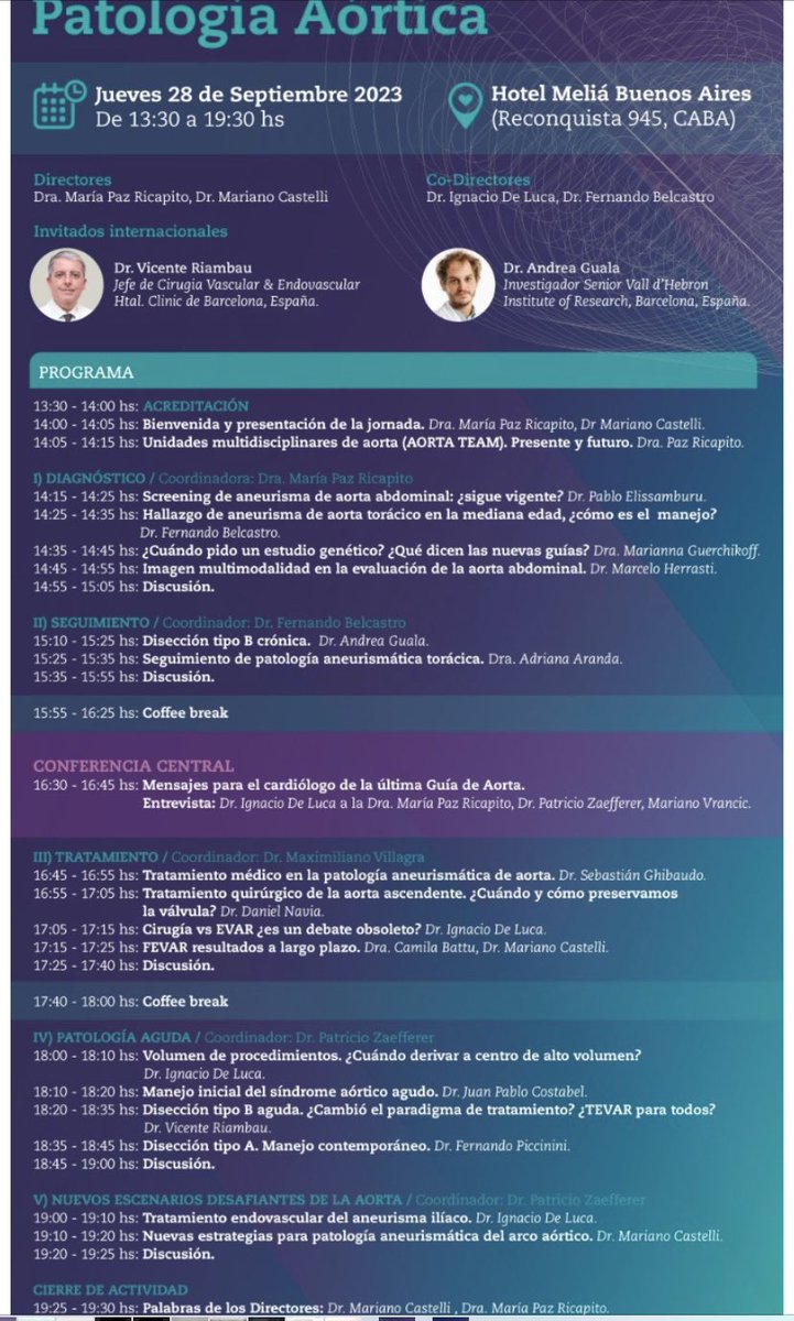 Maria de la Paz Ricapito (@pazricapito) on Twitter photo Les comparto el programa del Simposio! Aorta de la A a la Z <a href="/ICBAonline/">ICBA Instituto Cardiovascular</a> <a href="/CardioBlog_ICBA/">CardioBlog del ICBA</a> <a href="/TomoResoSac/">@Tc-rmn-sac</a> <a href="/conmedvasc/">Consejo de Medicina Vascular SAC</a> <a href="/SACemergencias/">Consejo Emergencias</a> @ADCollab <a href="/AORTAjournal/">AORTA</a> <a href="/guerchicoff/">Marianna Guerchicoff</a> Les comparto el programa del Simposio! Aorta de la A a la Z <a href="/ICBAonline/">ICBA Instituto Cardiovascular</a> <a href="/CardioBlog_ICBA/">CardioBlog del ICBA</a> <a href="/TomoResoSac/">@Tc-rmn-sac</a> <a href="/conmedvasc/">Consejo de Medicina Vascular SAC</a> <a href="/SACemergencias/">Consejo Emergencias</a> @ADCollab <a href="/AORTAjournal/">AORTA</a> <a href="/guerchicoff/">Marianna Guerchicoff</a>