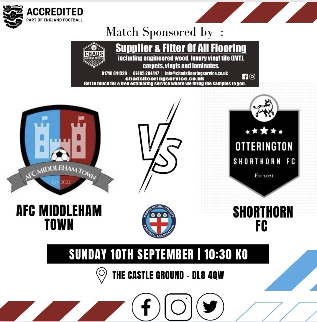 AFC Middleham Town π°π (@afc_middleham) on Twitter photo GW2 | πβ½οΈπ°
Tomorrow, we welcome <a href="/ShorthornFc/">Shorthorn FC</a> to The Castle Ground.
π₯ Division 1 runners up last season - narrowly missing out on the title by goal difference only, agaisnt the newly promoted side - this is sure to be a cracker of a game!
#football #groundhopper GW2 | πβ½οΈπ°
Tomorrow, we welcome <a href="/ShorthornFc/">Shorthorn FC</a> to The Castle Ground.
π₯ Division 1 runners up last season - narrowly missing out on the title by goal difference only, agaisnt the newly promoted side - this is sure to be a cracker of a game!
#football #groundhopper