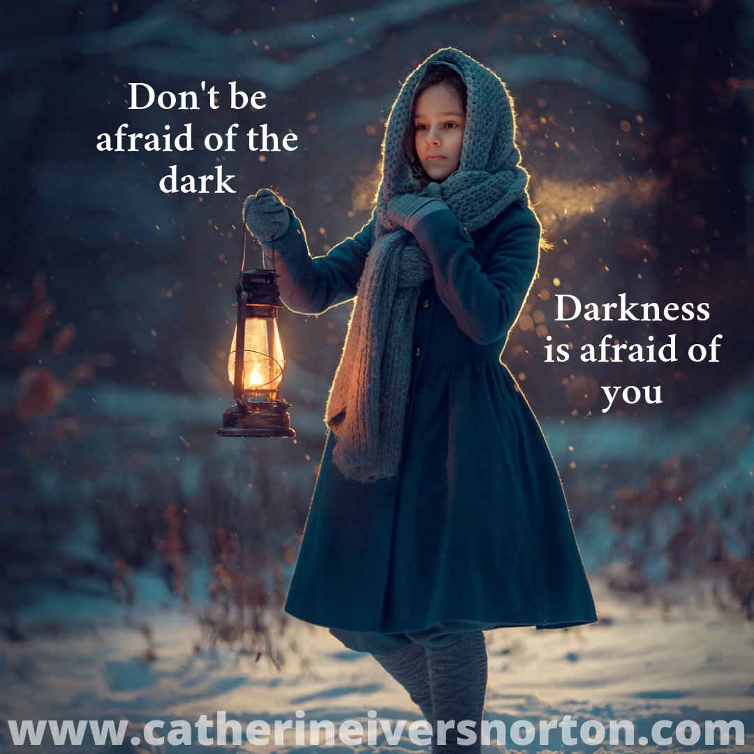 Darkness tries to convince us how powerful it is, but it cannot exist in the presence of light. Even without a lantern to guide us, we shine when we are not afraid. See darkness for the illusion it is and do not give in to fear. catherineiversnorton.com #ReadTheStain #writer