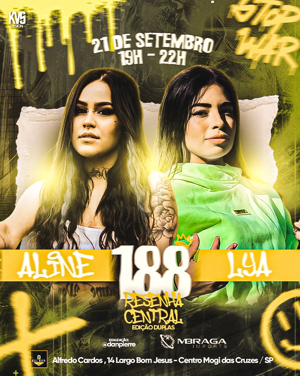 ResenhaCentral's tweet photo. Quem ama batalha sabe que está por vir com essa dupla @alinesylva31 e @mclyaoriginal 🔥🔥🔥 https://t.co/b7nQlSAlYP