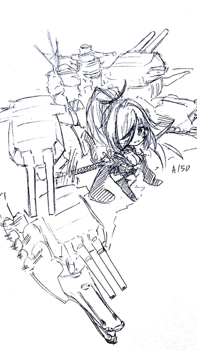 A150ちゃん。
せっかくカッコイイ艤装だから描きたいと思ったのですが、最大限デフォルメしても駄目だこりゃあ……
15分オーバーごめんなさい!
#戦艦少女版深夜の真剣60分一本勝負 