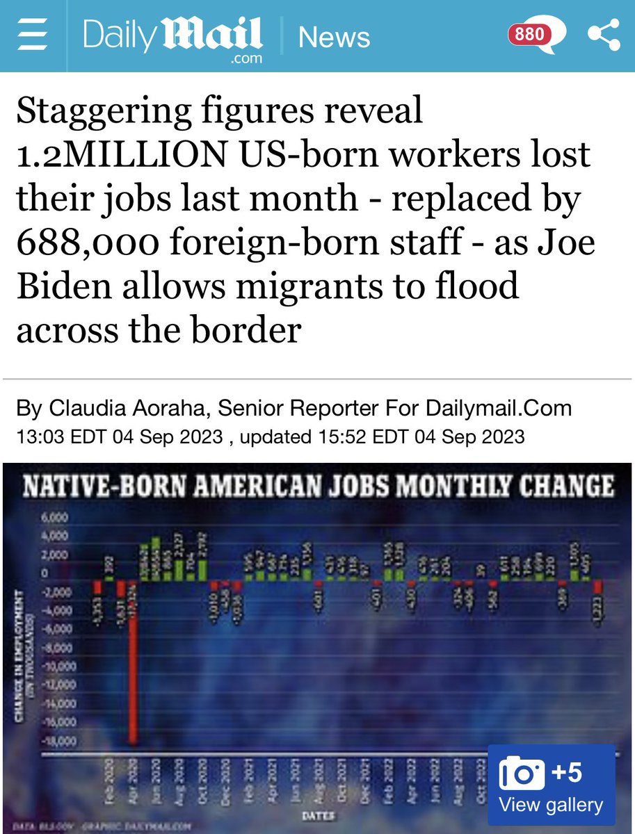 🤨🤨🤨🤨🤨🤨🤨🤨🤨
BIDEN is REPLACING you

1.2 MILLION US-born workers lost their jobs last month - replaced by 688,000 foreign-born staff
#ReplaceBIDEN 
dailymail.co.uk/news/article-1…