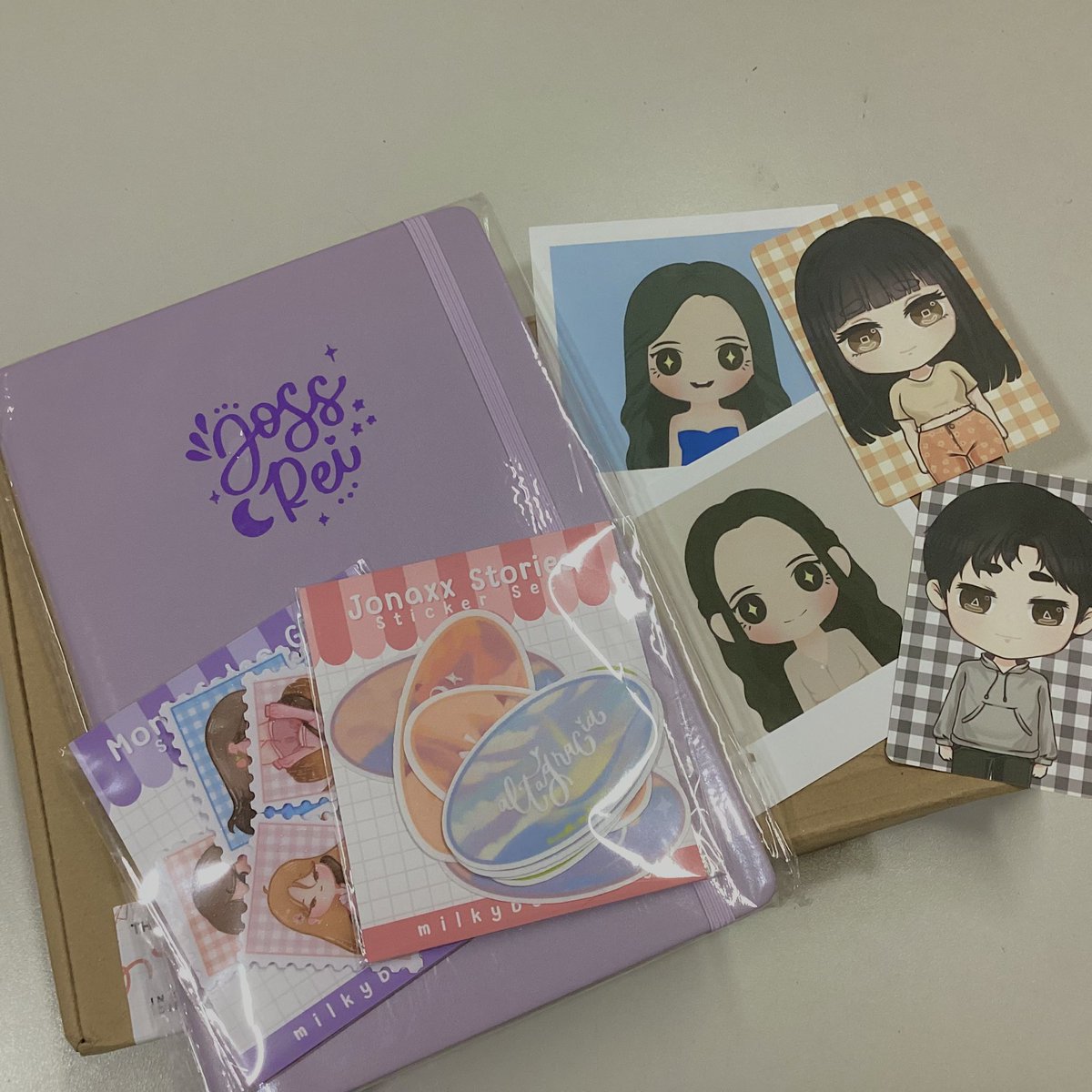 braverliese's tweet photo. received the goods! i’m soo kilig thank you so much ate @milkyberxlove 🤍 dalawang set ng stickers na naman ang hindi ididikit kasi super pretty talaga 🥹 + the jossrei notebook which i am soooo inlovee https://t.co/WNVvSAqtYT