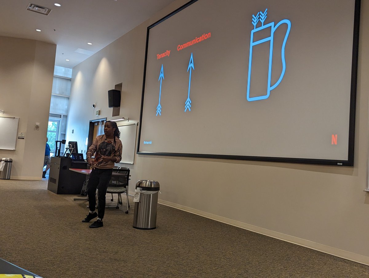 kversaw1's tweet photo. @shaundai bringing the wisdom. It's not enough to have the arrows (skills) you need to be able to aim them (communicate the value) #ATLDEVCON https://t.co/MyhvtsRIYl