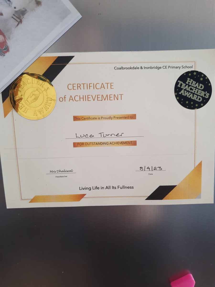 Super proud of my boy for getting the headteacher's award in his first week of reception <a href="/CoalPrimary/">Coalbrookdale and Ironbridge Primary School</a>