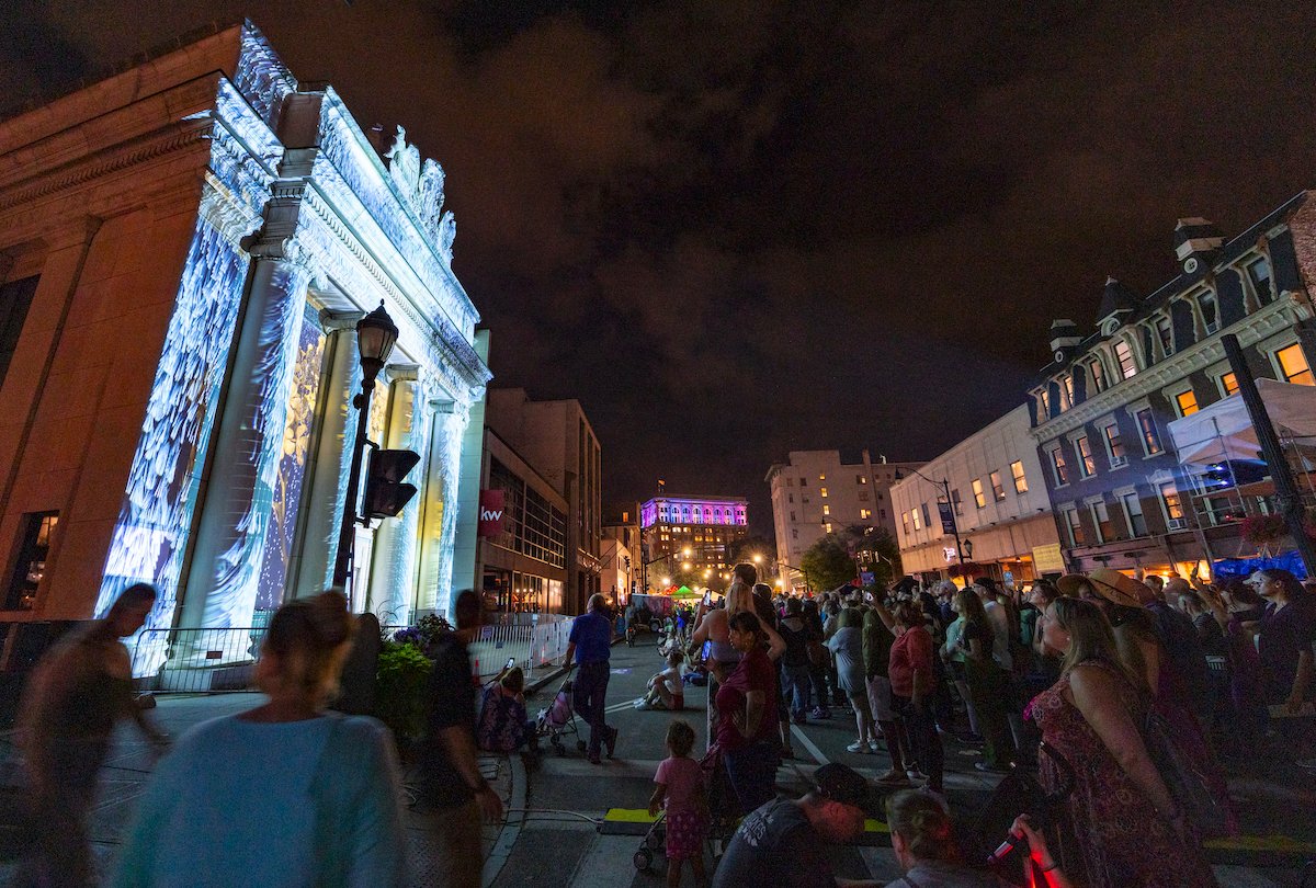 WOW! The annual LUMA Projection Arts Festival kicked off Friday night in downtown Binghamton -- and it was amazing! The spectacle continues tonight! @lumafestival