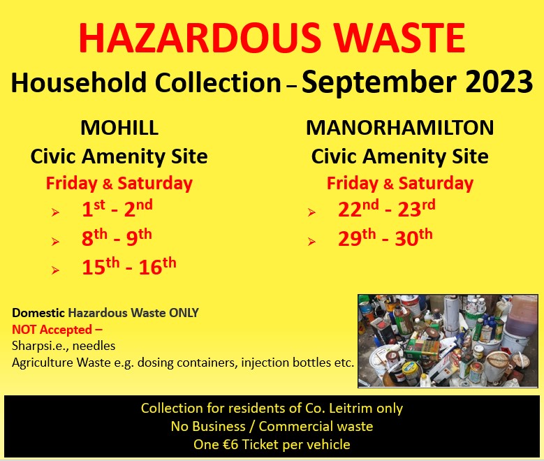 Dispose of your HAZARDOUS WASTE Safley
#leitrim #mohill #drumshanbo #ballinamore #hazardouswaste