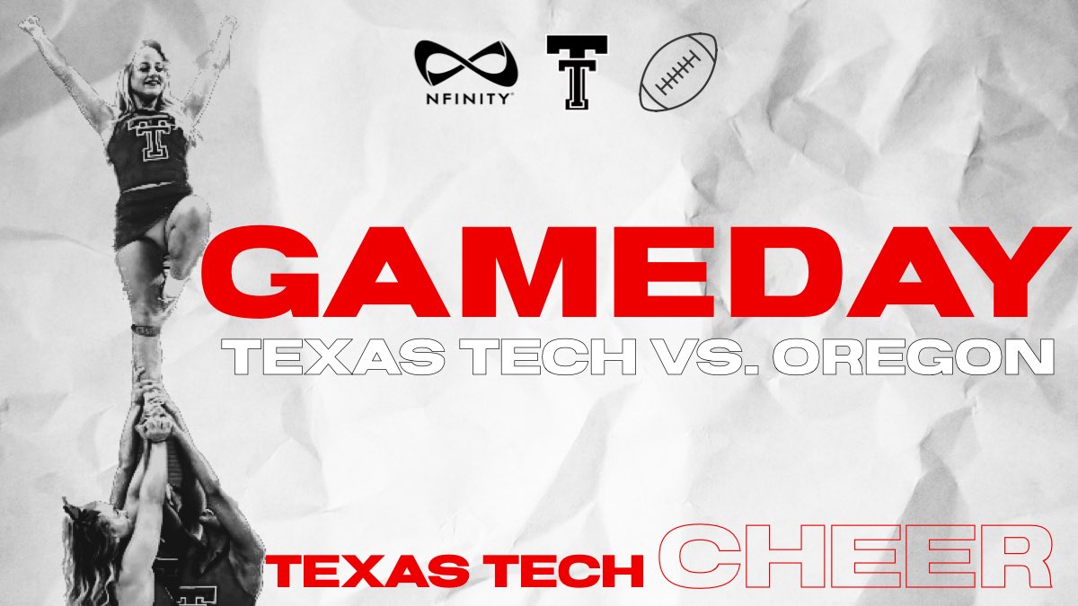 ttucheer's tweet photo. Gameday in Raiderland! 
3:55 pm: Raider Walk * (new route)
5:00 pm: Spirit Rally (outside west stadium)
5:50 pm: PreGame Starts on field
6:05 pm: Masked Rider Runs
6:10 pm: Kickoff vs Oregon 
#wreckem https://t.co/FNmuKQEYB5