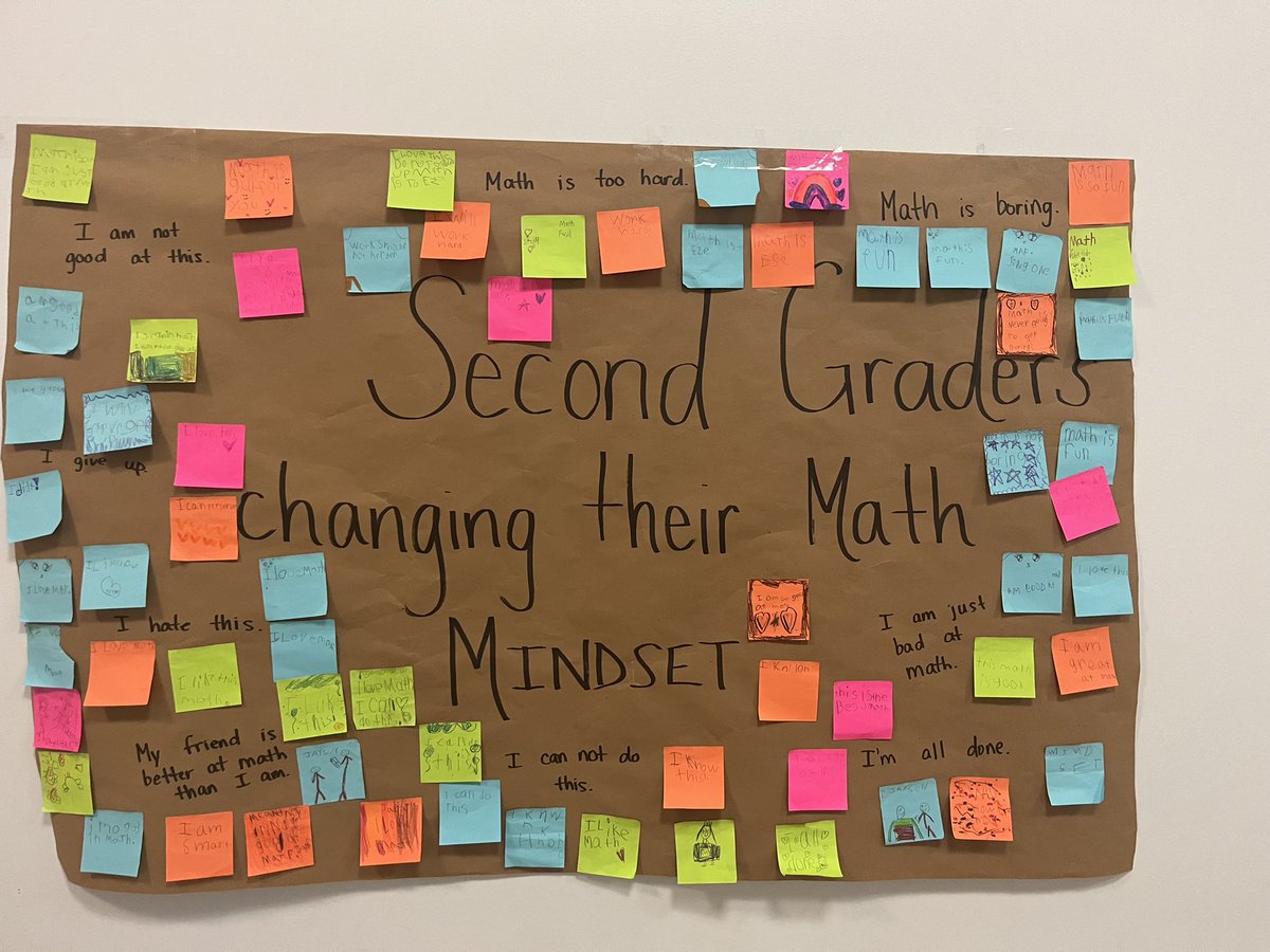 Second graders changing their math mindset to preserver math challenges throughout the year!
