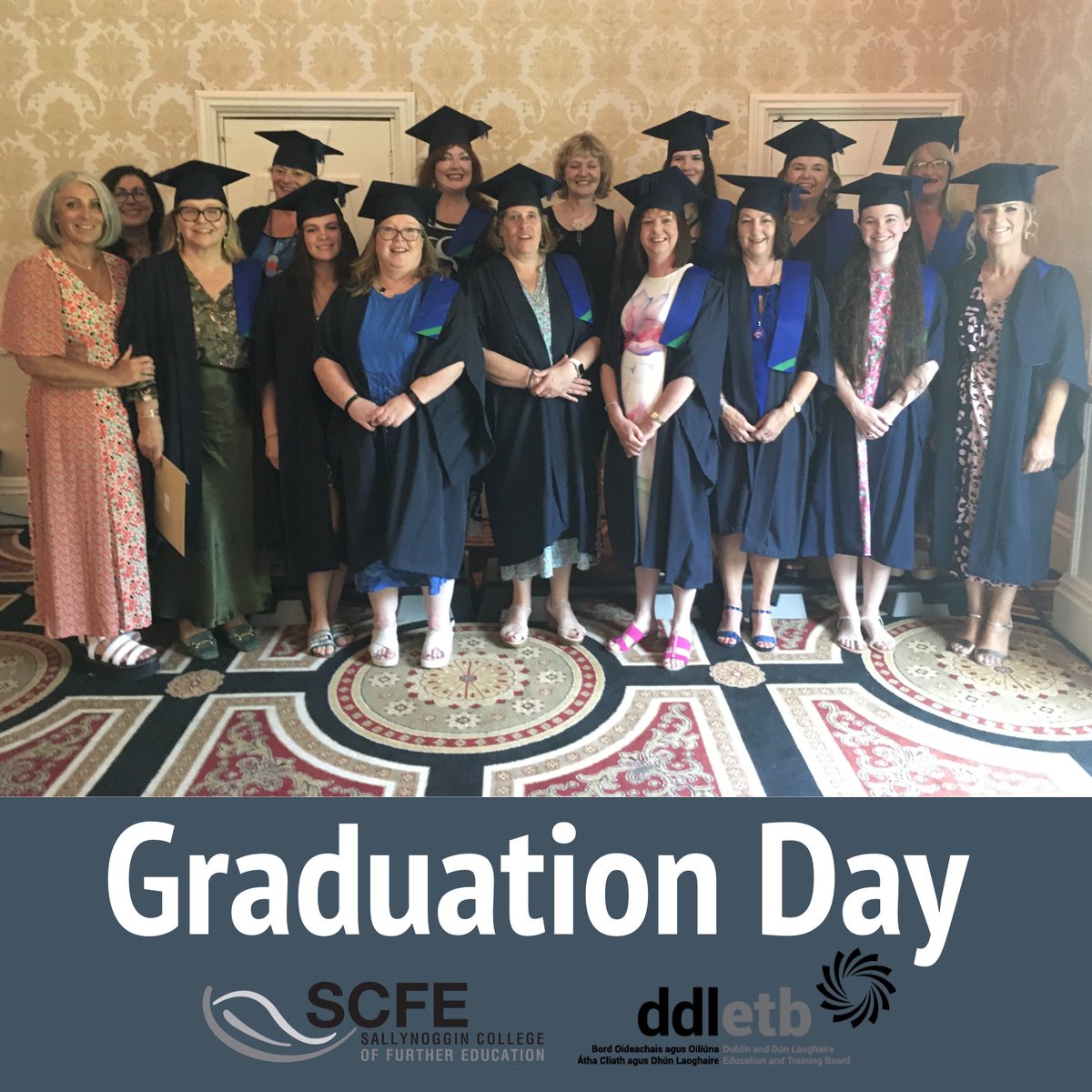 SCFEOfficial's tweet photo. 🎓So much to love about seeing our Sallynoggin College students celebrate their Graduation 🎓 

@ddletb @thisisfet @fitzpatrickcastle 

#sallynoggincollege #scfe #graduationday #sallynoggingraduation #scfegraduation #oneyearcourse #ddletb #sallynogginsuperheroes #furthereducation https://t.co/UOZY3SjpIR