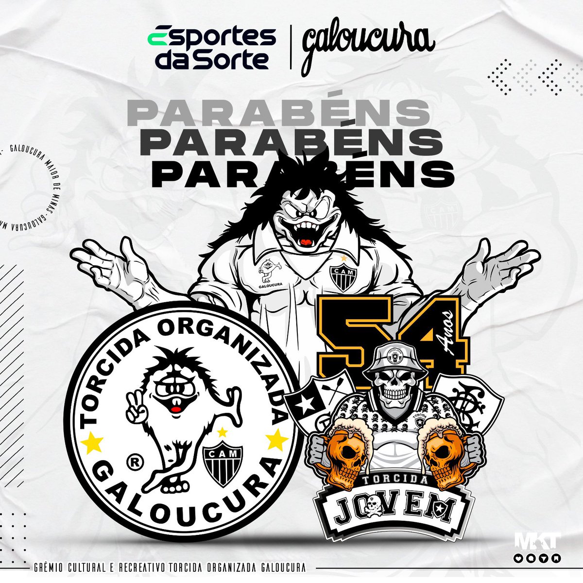 Parabenizamos os nossos irmãos da <a href="/JovemdoBotafogo/">TJB - Torcida Jovem</a> pelos 54 anos de apoio e dedicação ao Botafogo de Futebol e Regatas. 

Vida longa aos aliados.